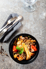 Canvas Print - soba noodles with chicken