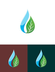 Sticker - luxury and simple water drop vector logo