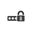 © alekseyvanin - Security password code vector icon. filled flat sign for mobile concept and web design. Password protection lock glyph icon. Symbol, logo illustration. Vector graphics