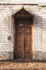 old wooden door in building 