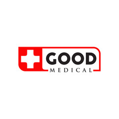 Canvas Print - Medical logo design with simple cross icon template