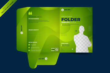 Wall Mural - Presentation folder template design, Folder design, cover for catalog, brochures,	