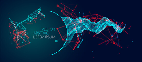 Modern science or technology abstract background. Cyberspace surface illustration. Vector.