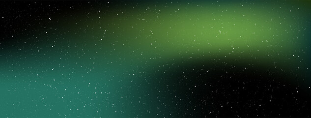 Wall Mural - northern lights. night shining starry sky. polar lights, luminescence, green light beam in the sky. 