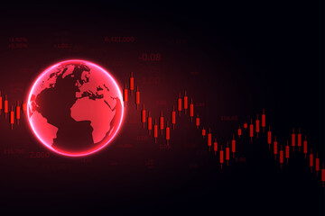 Canvas Print - stock market graph or forex trading chart for business and financial concepts, reports and investmen