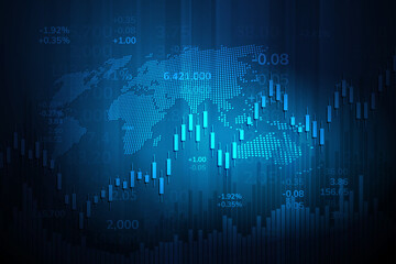 Canvas Print - stock market graph or forex trading chart for business and financial concepts, reports and investmen