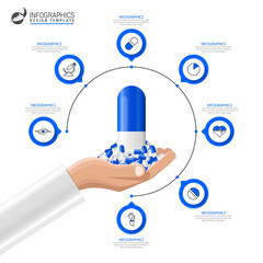 Infographic design template. Healthcare concept with 7 steps
