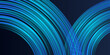 Blue light neon glowing fluid wave lines, magic energy space light concept, abstract background wallpaper design
