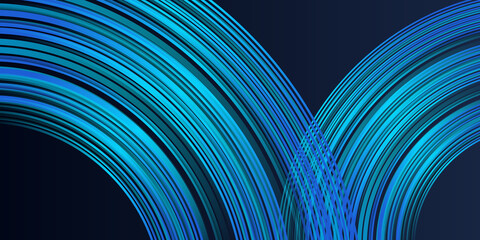 blue light neon glowing fluid wave lines, magic energy space light concept, abstract background wall
