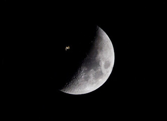 Moon and Space Station Composite