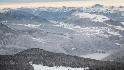 Wall Mural - Winter landscape of Vercors mountain range