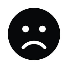 Emoji Frown Face In Flat Design Icon