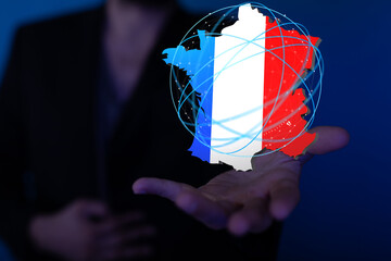 Wall Mural - 3d Digital France map country illustration