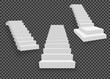 © kume111000 - White stairs, 3d staircases. Set, Isolated on transparent background.