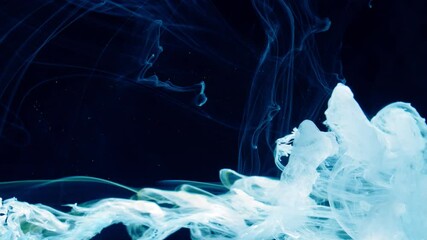 Wall Mural - Acrylic colors in water. Ink blot. Abstract black background.