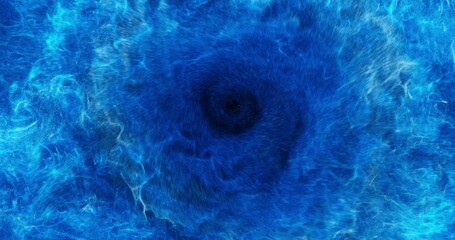 Wall Mural - abstract vortex, cyclone effect on fluid, particles. flowing circular forces on water or blue liquid