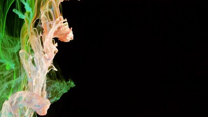 Wall Mural - Acrylic colors in water. Ink blot. Abstract black background.