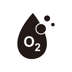 oxygen vector icon with water drop