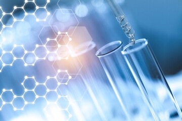 Wall Mural - science, safety, research, technology lab tube with a pipette