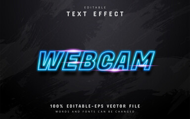 Poster - Webcam text, blue neon style text effect