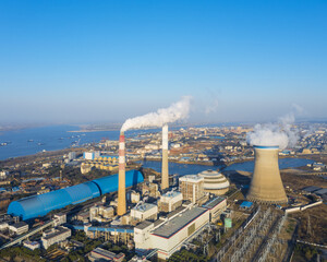 Sticker - aerial view of thermal power plant