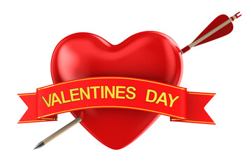 Wall Mural - arrow and heart on white background. isolated 3d illustration