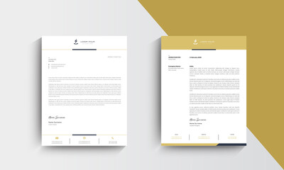 yellow Modern Business Letterhead Design Template, Abtract Letterhead Design, Letterhead Template,  - vector