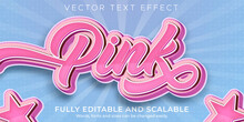 Pink Star Text Effect, Editable Light And Soft Text Style