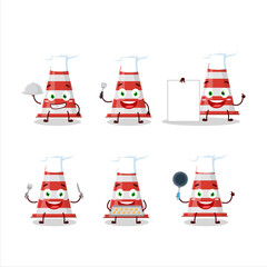 Sticker - Cartoon character of red traffic cone with various chef emoticons