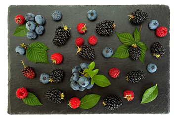 Wall Mural - Mix berry with leaf