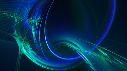 Abstract digital technology background. Dynamic lines composition. Detailed generative fractal graphics.