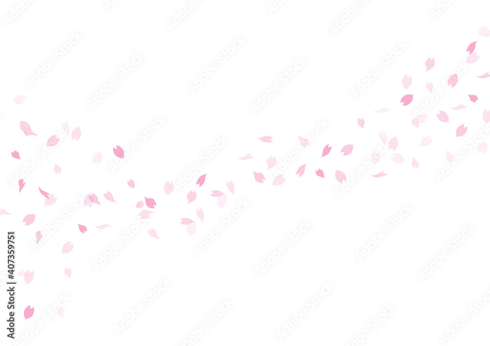 桜 桜吹雪 春 ピンク アブストラクト 背景 壁紙 Wall Mural Ontamaudon