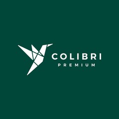 Wall Mural - geometric colibri hummingbird logo vector icon illustration