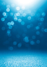 Abstract Blue Bokeh Light Glitter Background