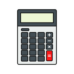 Wall Mural - Calculator vector, Digital marketing line style icon editable stroke on white background