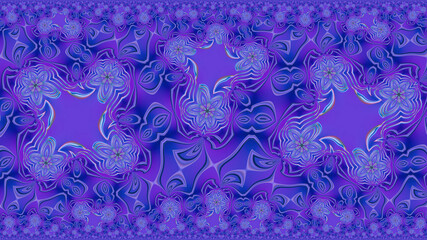 Abstract symmetrical patterned blue background.