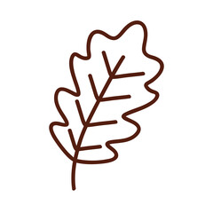 Sticker - autumn leaf line style icon vector design