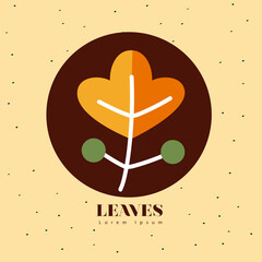 Sticker - leaves line style icons vector design