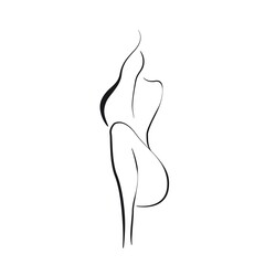 Canvas Print - Trendy Line Art Woman Body. Minimalistic Black Lines Drawing. Female Figure Continuous One Line Abstract Drawing. Modern Scandinavian Design. Naked Body Art. Vector Illustration.