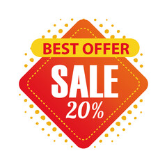 Sticker - best offer and sale in label vector design