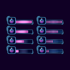 Wall Mural - set of gui fantasy rpg potion magic bottle progress bar for game ui asset elements vector illustrati