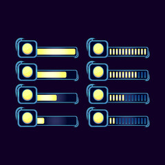 Wall Mural - set of gui fantasy rpg currency coin progress bar for game ui asset elements vector illustration