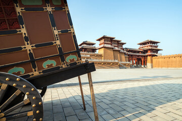 Wall Mural - Qin and Han ancient city park, Guizhou, China.