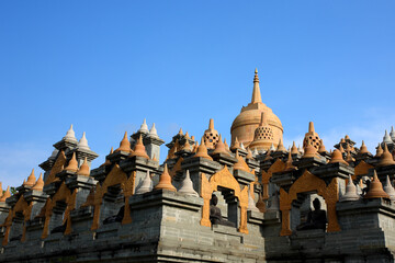 Stunning Sandstone Pagoda in Wat Prachakhom Wanaram (Wat Phakoong or Wat Pa Kung) at Roi Et of Thailand