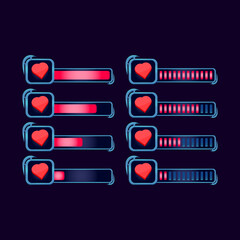 Wall Mural - set of gui fantasy rpg health life progress bar for game ui asset elements vector illustration