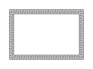 Wall Mural - greek frame. meander pattern border rectangle. greek square frame. greece ornament. grecian ancient 