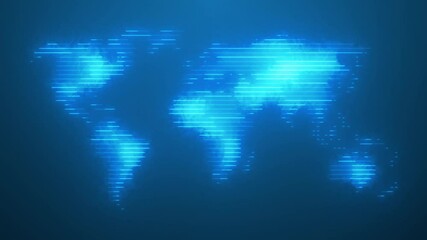 Wall Mural - glowing blue energy world map