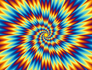 Wall Mural - pulsing fiery spirals. optical illusion of movement.