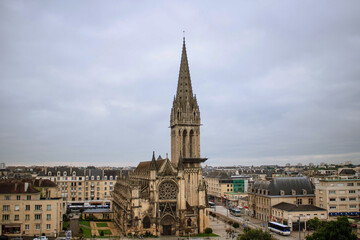 French town, Caen city skyline in a cloudy day