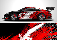 Abstract Background Racing Sport Car For Wrap Decal Sticker Design And Vehicle Livery